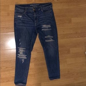 American Eagle High Waisted Torn Jeans